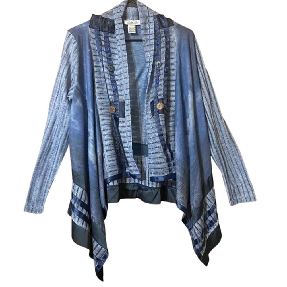 Anis.A Open Front Kimono Top Womens Sz Small Asymetrical Long Sleeve
